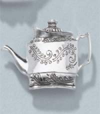 Sterling Silver Tea Pot Pin